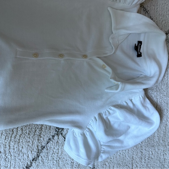 Express White Ribbed Knit Top - Picture 5 of 6